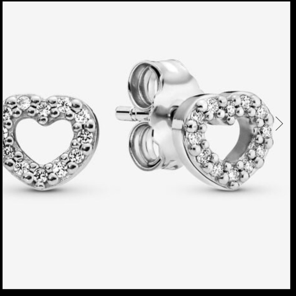 Elegant Silver Heart Stud Earrings